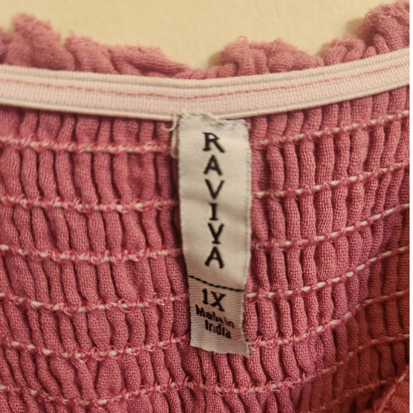 NWT Raviya Pink Cotton Maxi Dress Cover-up 100% Cotton 1X - Picture 7 of 8